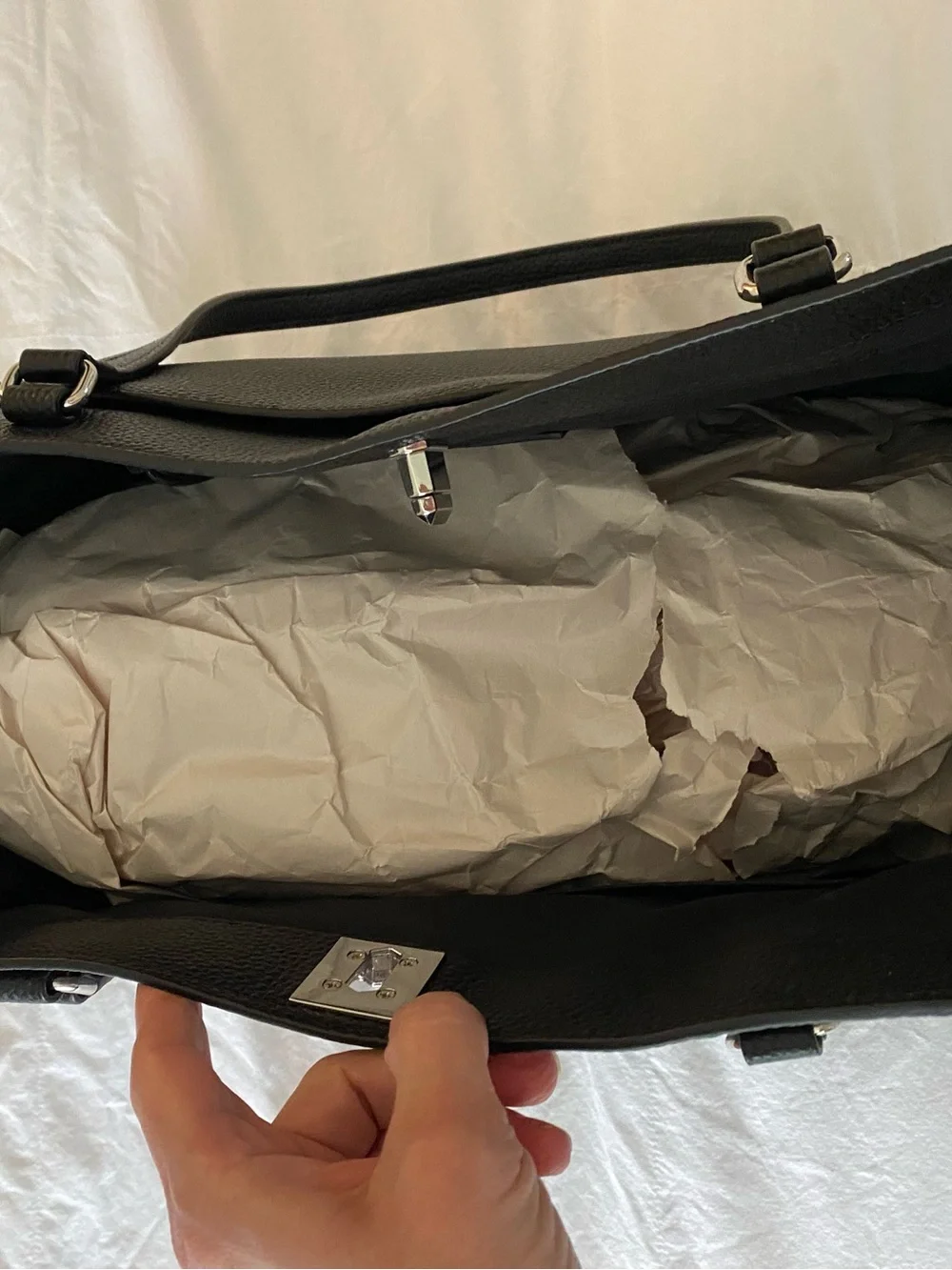 NWT! Rebecca Minkoff Black Pebbled Leather Tote Bag